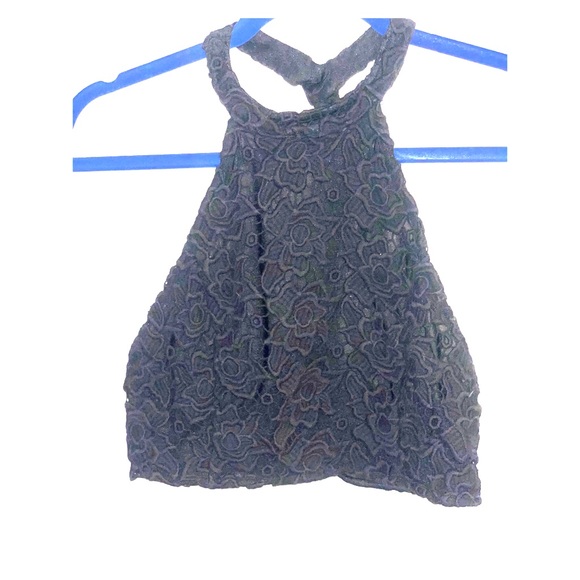 Black open back crop halter - Picture 2 of 5